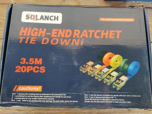 (20) SD Lanch 3.5m High-End Tie Down Ratchet Straps