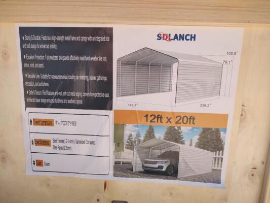SD Lanch SDLC1220 12ft x 20ft Carport