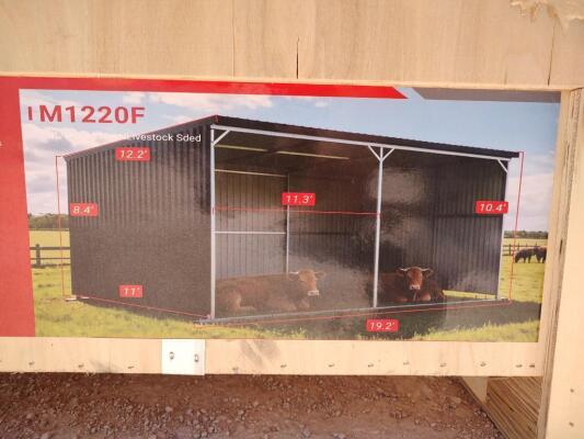 SD Lanch M1220F 11ft x 19ft Galvanized Metal Livestock Shed