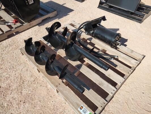 Mini Excavator Auger Drive w/ (2) Bits