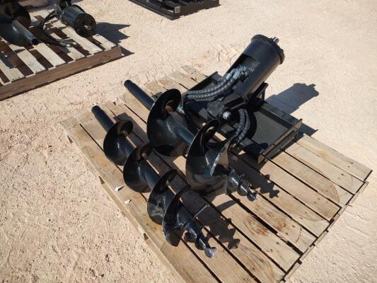 Mini Skid Steer Auger Drive w/ (2) Bits