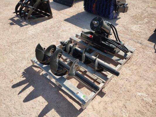 Mini Skid Steer Auger Drive w/ (2) Bits