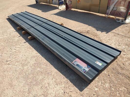 (30) Gray Metal Roof/Wall Panels 16ft x 3ft