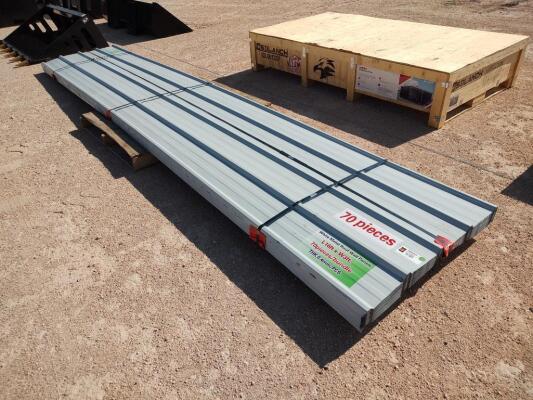 (70) White Metal Roof/Wall Panels 16ft x 3ft