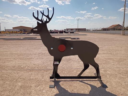 KC 3/8" AR500 Steel Deer Shooting Target w/Heart Flapper