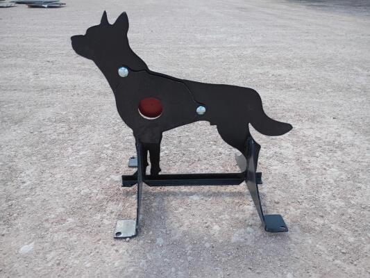 KC 3/8" AR500 Steel Coyote Shooting Target w/Heart Flapper