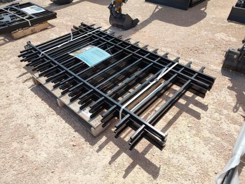 (4) Black Galvanized Steel Fencing 3.8ft x 6.6ft Each