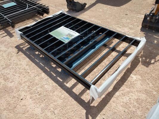 (5) Black Galvanized Steel Fencing 3.3ft x 5.9ft Each