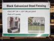 (5) Black Galvanized Steel Fencing 3.3ft x 5.9ft Each - 5