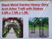 (2) Black Metal Garden Arches 4.6ft x 7.5ft x 1.3ft