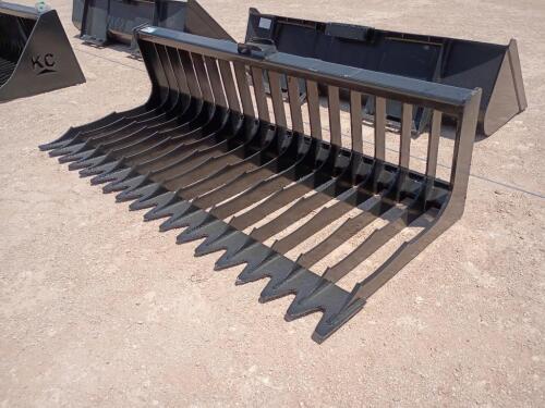 KC 76" Skid Steer Skeleton Bucket, Low Sides