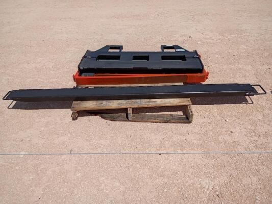 KC 45" Skid Steer Fork Frame w/42" Forks & (1 Set) 84" Light Duty Fork Extensions
