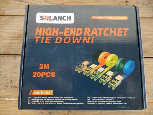(20) SD Lanch 2m High-End Tie Down Ratchet Straps
