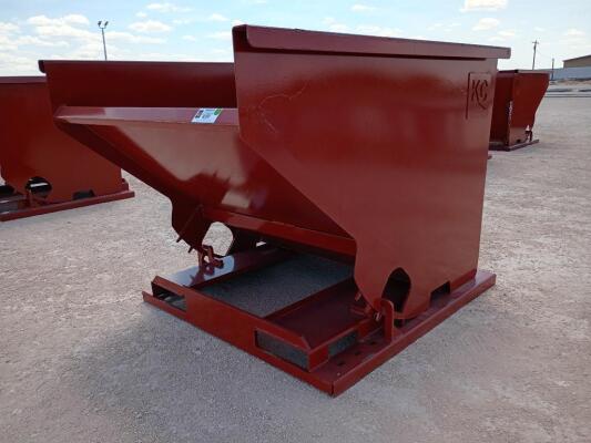 KC 2 CY. Skid Steer Trash Hopper w/Fork Pockets
