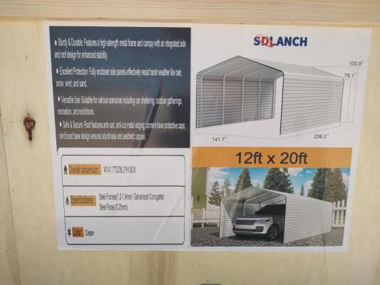 SD Lanch SDLC1202 12ft x 20ft Carport