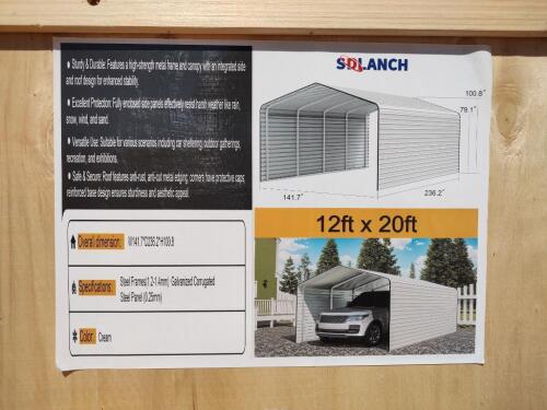 SD Lanch SDLC1220 12ft x 20ft Carport
