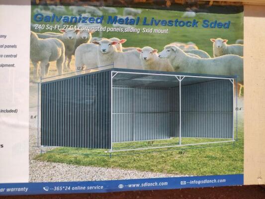 SD Lanch SDLGM1220F 12ft x 20ft Galvanized Metal Livestock Shed