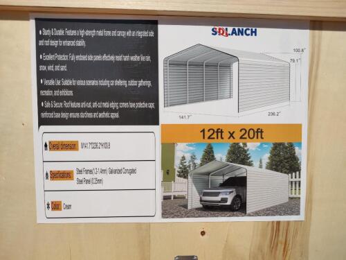 SD Lanch SDLC1220 12ft x 20ft Carport