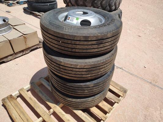 (4) 8 Lug Goose Neck Wheels ST235/80R16