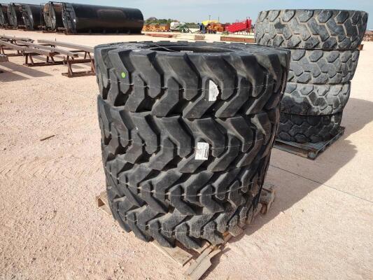 (4) McLaren Telehandler Wheels w/Solid Aperture Tires 13.00-24