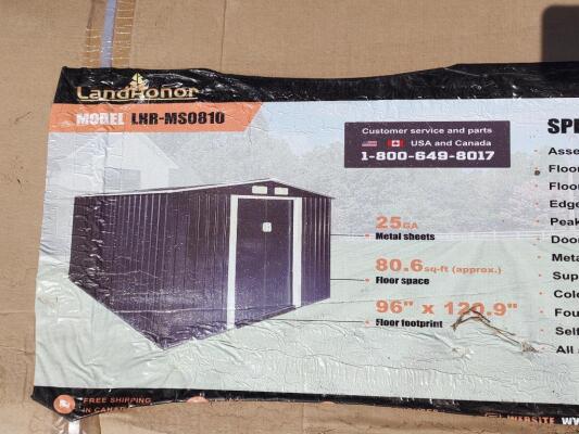 Land Honor 8ft x 10ft Galvanized Apex Roof Metal Shed
