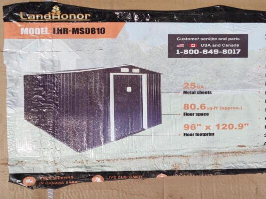 Land Honor 8ft x 10ft Galvanized Apex Roof Metal Shed