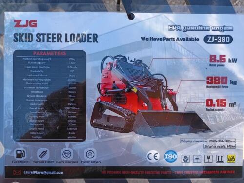 ZJG ZJ-380 Stand On Mini Skid Steer Loader