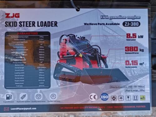 2026 ZJG ZJ-380 Stand On Mini Skid Steer Loader