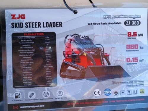 2026 ZJG ZJ-380 Stand On Mini Skid Steer Loader