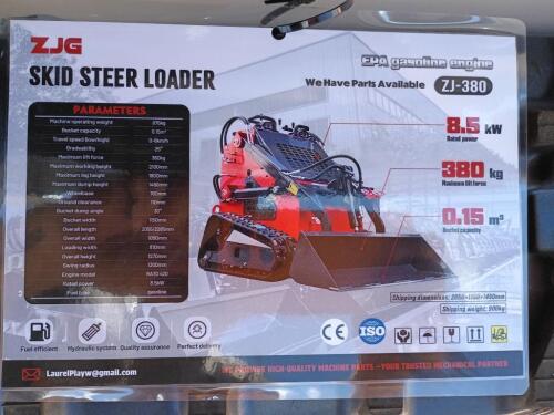 2026 ZJG ZJ-380 Stand On Mini Skid Steer Loader