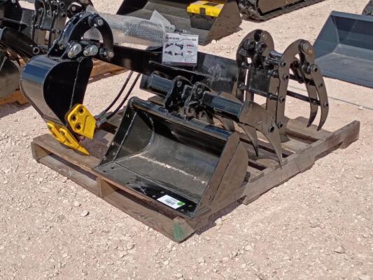 ZJG Mini Skid Steer Digger w/Grapple & Rake & 23'' Bucket