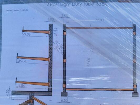 2 Post Light Duty Tube Rack