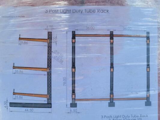 3 Post Light Duty Tube Rack
