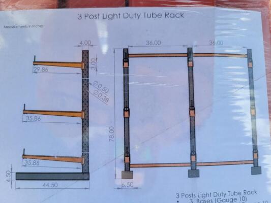 3 Post Light Duty Tube Rack