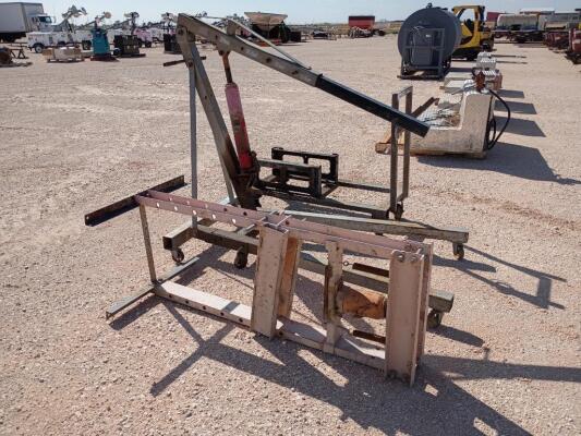 Pittsburgh 2 Ton Engine Hoist & Engine Stand Cart & Hydraulic Shop Press