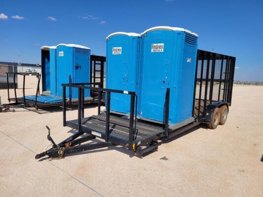Lamar 20Ft x 7Ft Trash Trailer w/Porta Potties