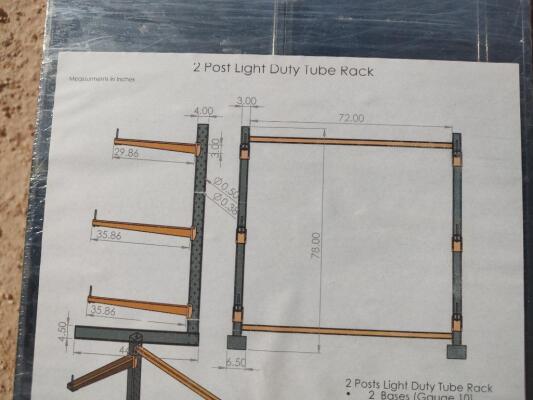 2 Post Light Duty Tube Rack