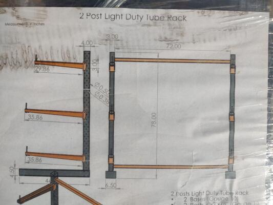 2 Post Light Duty Tube Rack