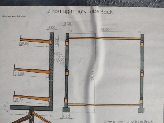 2 Post Light Duty Tube Rack