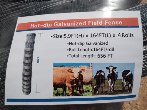 (4 Rolls) Galvanized Field Fence