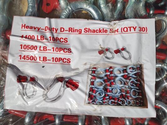 (30) Heavy Duty D-Ring Shackles