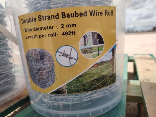 (3) Barbed Wire Rolls 492ft each