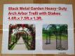 (2) Black Metal Garden Heavy Duty Arch Arbor Trellis
