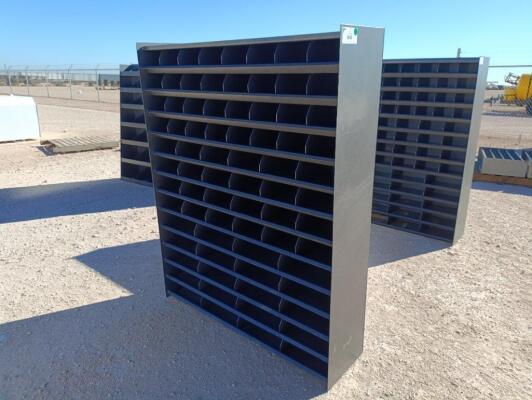 (76 Bin) Metal Bolt Bin, 5ft Tall, 4ft Wide, 12in Deep