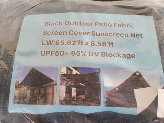 (3) Black Outdoor Patio Sunscreen Nets