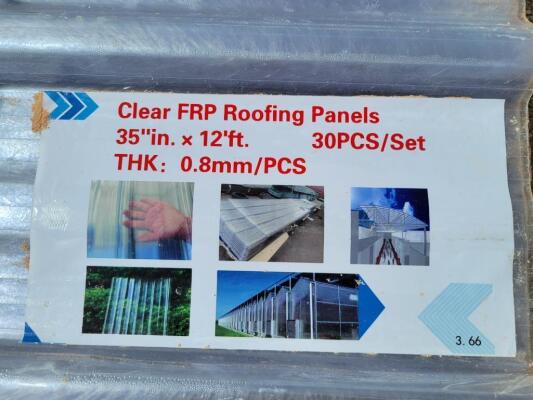 (30) Clear FRP Roof Panels