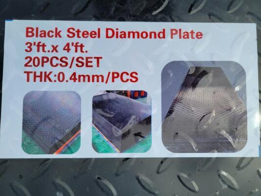 (20) 3Ft x 4Ft Black Steel Diamond Plates