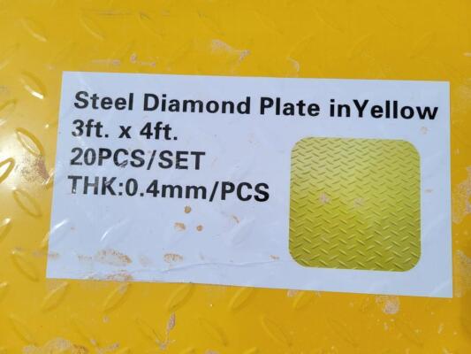 (20) 3Ft x 4Ft Yellow Steel Diamond Plates