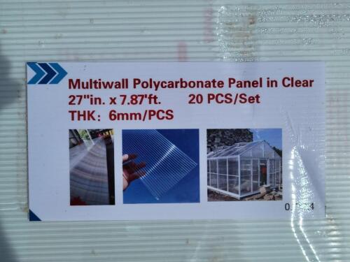 (20) Clear Multiwall Polycarbonate Panels