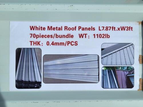 (70) White Metal Roof Panels
